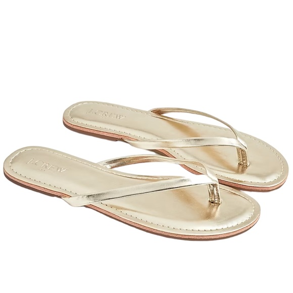 J. Crew Shoes - J Crew Gold Metallic Thong Sandals Flip Flops Size 7